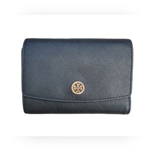 Tory Burch Wallet in Black with Gold Accents